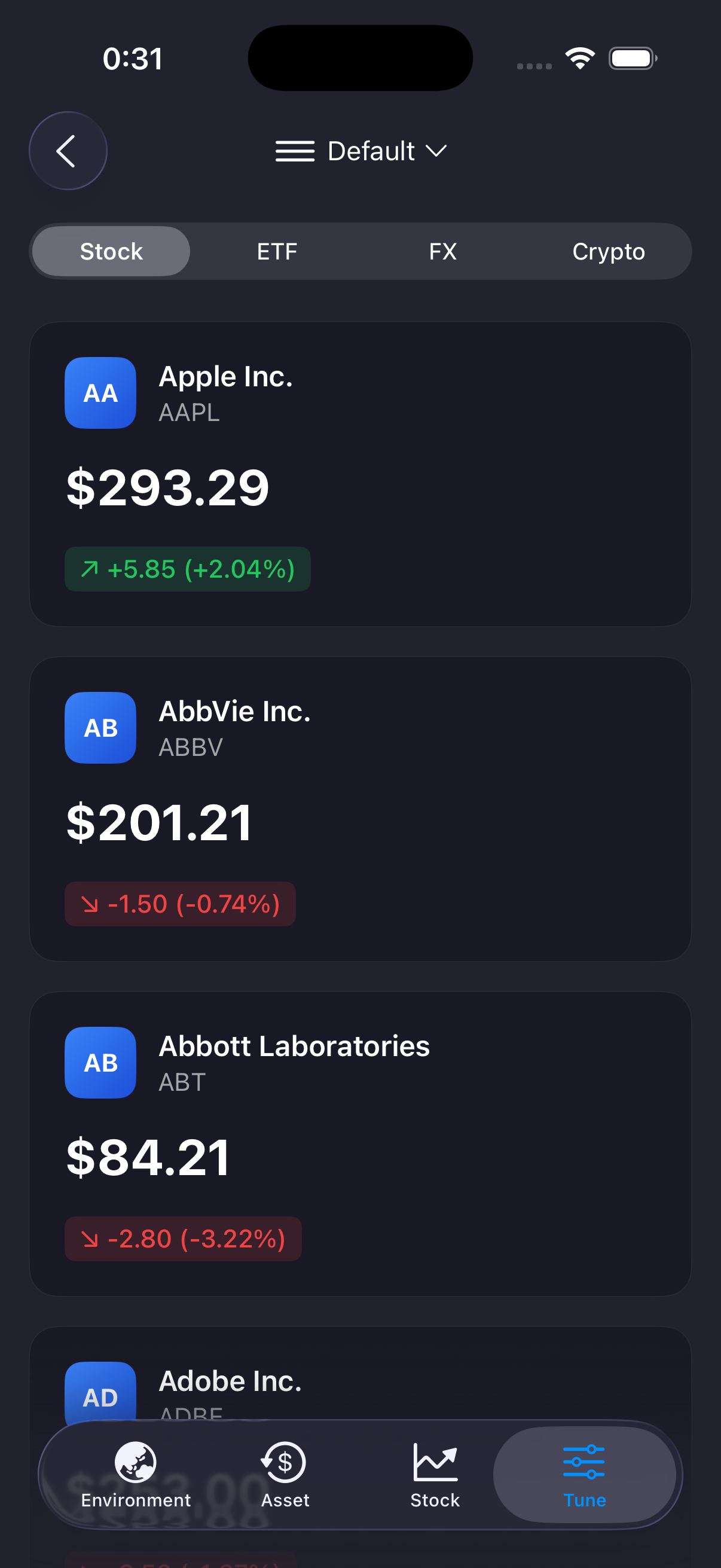 Stock explorer — EN